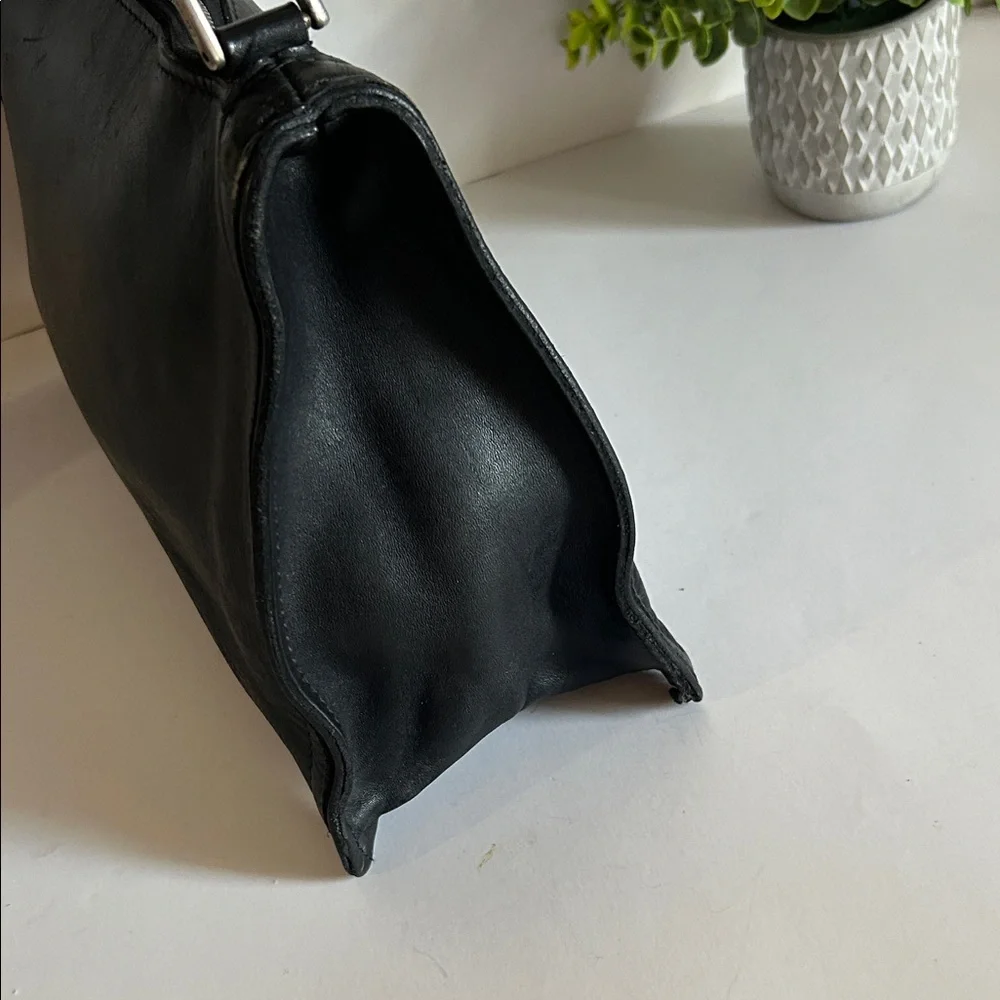 Black Leather Messenger Bag